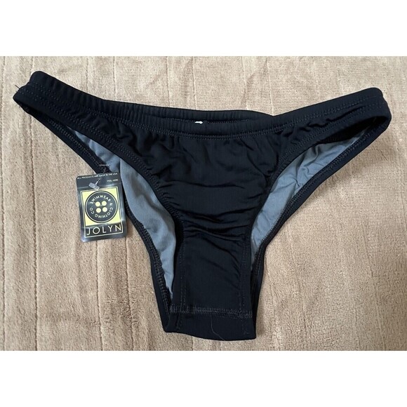 Jolyn Bikini Swim Bottom MIDL Style Black Medium New With‎ Tags - Picture 1 of 7
